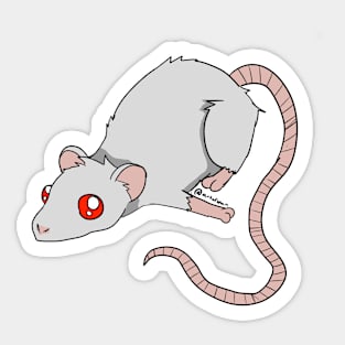 A Little Rattie - White w/ Red Eyes Sticker